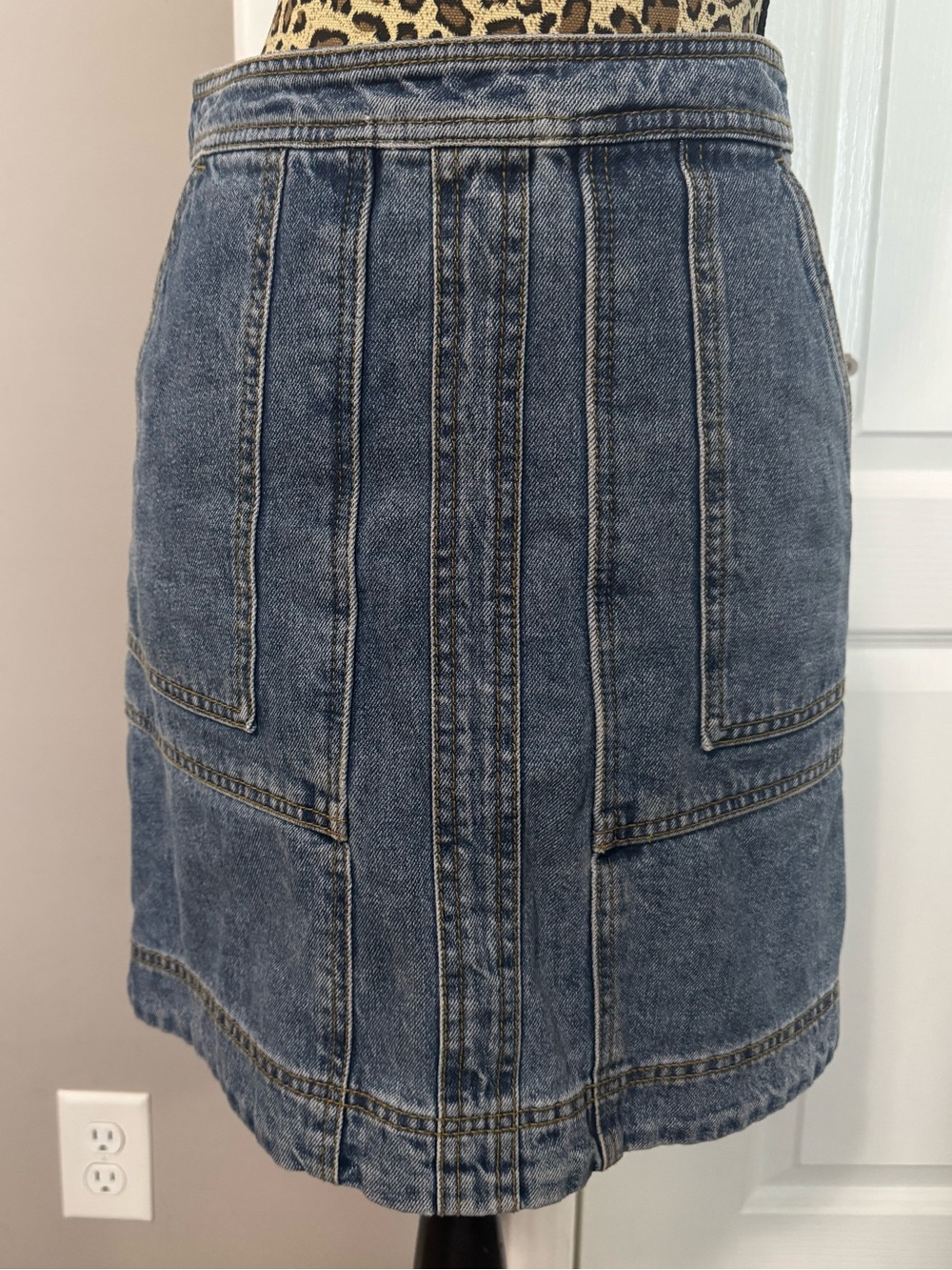 Women’s Blue Denim Skirt - Classic Panel A-Line